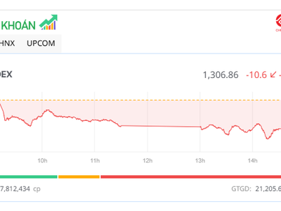 Cổ phiếu cao su bị bán mạnh, VN-Index giảm hơn 10 điểm