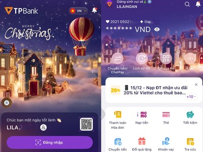 TPBank bật “mood” Giáng sinh trên App với giao diện ấm áp, hiện đại và tinh tế.
