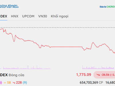 Áp lực bán gia tăng, VN-Index giảm gần 27 điểm 