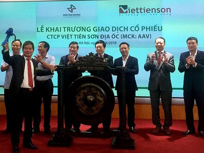 Cổ phiếu AAV của Việt Tiên Sơn tăng trần ngay trong phiên giao dịch đầu tiên