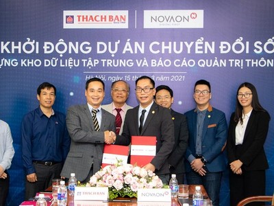 Lễ ký kết khởi động dự án chuyển đổi số giữa Thạch Bàn và NOVAON