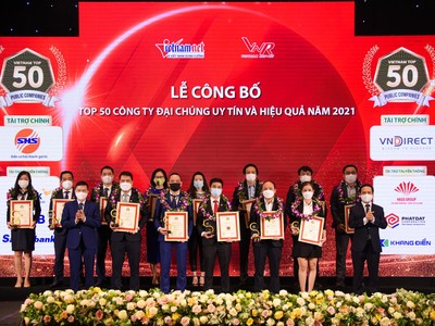 Khang Điền được vinh danh Top 50 công ty đại chúng uy tín và hiệu quả.