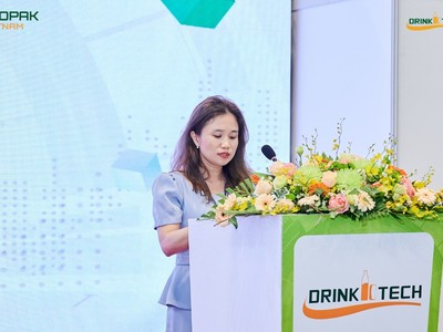 Bà Chu Thị Vân Anh - Phó chủ tịch kiêm Tổng thư ký Hiệp hội Bia Rượu Nước giải khát Việt Nam (VBA) chia sẻ tại hội thảo