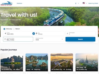 Thông qua bán vé trên bản đồ trực tuyến khách hàng ở bất kỳ đâu trên thế giới cũng có thể mua vé tàu của Đường sắt Việt Nam