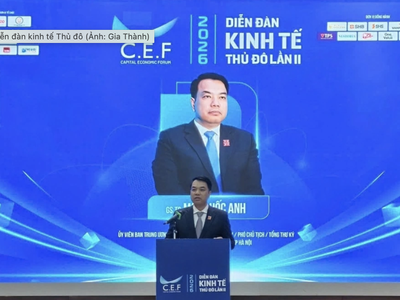 TS Mạc Quốc Anh, Phó Chủ tịch kiêm Tổng Thư ký Hiệp hội Doanh nghiệp nhỏ và vừa thành phố Hà Nội (HANOISME) phát biểu tại sự kiện