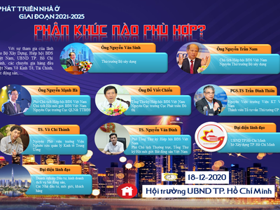Hội thảo chuyên sâu về thị trường nhà ở TP.HCM giai đoạn 2021 - 2025 sẽ diễn ra ngày 18/12