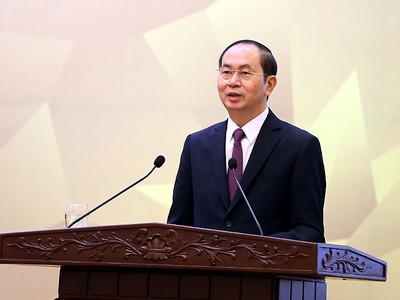 Chủ tịch nước Trần Đại Quang phát biểu tại Lễ tổng kết - Ảnh: VGP