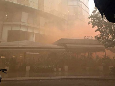 Tòa nhà Bitexco diễn tập phòng cháy chữa cháy sáng 29/11.