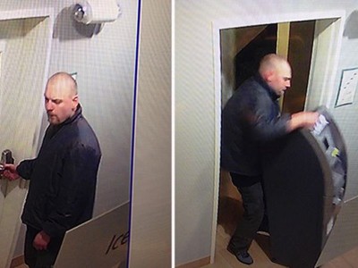 Nghi phạm trộm nguyên cây ATM ở khách sạn Mỹ. Ảnh: Gail Linnel.