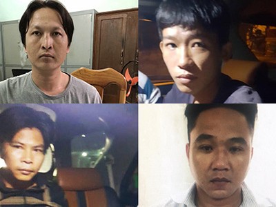 Du, Hòa cùng các đàn em bị bắt. Ảnh: Công an cung cấp.