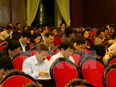 Một buổi học tập, quán triệt Nghị quyết Trung ương 4 của Đảng ủy Khối các cơ quan Trung ương. (Nguồn: TTXVN)