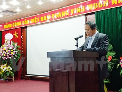 Ông Vũ Tấn Cương cho biết, đơn vị này đặt mục tiêu tối thiểu sẽ ươm tạo 10 dự án khởi nghiệp. (Ảnh: T.H/Vietnam+)