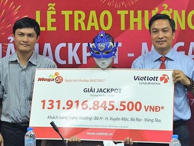 Giải cao nhất người trúng nhận được năm 2017 là 131,9 tỷ đồng.