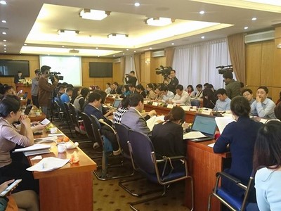 Toàn cảnh buổi họp báo. Ảnh: PT