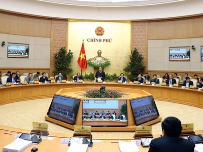 Toàn cảnh phiên họp Chính phủ thường kỳ tháng 12 năm 2017. (Ảnh: Thống Nhất/TTXVN)