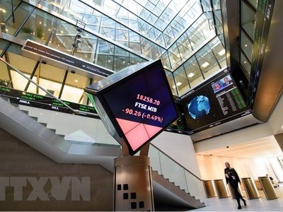 Sàn giao dịch chứng khoán tại London, Anh. (Nguồn: AFP/TTXVN)