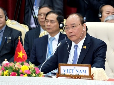 Thủ tướng Việt Nam Nguyễn Xuân Phúc tại Hội nghị Mekong - Lan Thương tại Campuchia hồi tháng một năm nay, Ảnh: Chinhphu.vn