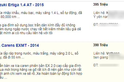 Xe mới hạ giá, xe cũ đời 2016 giá dưới 400 triệu đồng bán tràn ngập
