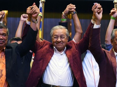 Ông Mahathir Mohamad giành chiến thắng trong cuộc tổng tuyển cử Malaysia. Ảnh: Getty.