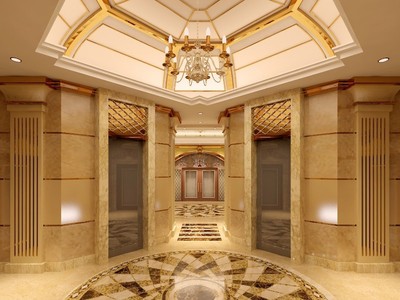 Thiết kế thang máy hoàn hảo với 4 thang máy đối xứng phục vụ cư dân, nằm dưới mái vòm hình bán cầu, được thiết kế theo phong cách kiến trúc Pháp thời vua Louis XIV.