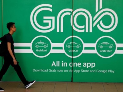 Bên ngoài một văn phòng của Grab tại Singapore. Ảnh: Reuters.