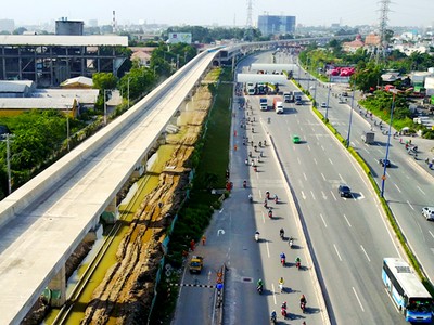 Tuyến metro Bến Thành - Suối Tiên đã xong hơn 50% khối lượng công việc. Ảnh: Quỳnh Trần.