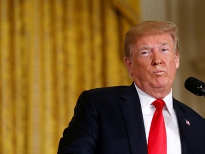 Tổng thống Mỹ - Donald Trump trong một cuộc họp tại Nhà Trắng hôm qua. Ảnh: Reuters.