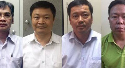 Từ trái qua phải, lần lượt là các ông Từ Thành Nghĩa, Đinh Văn Ngọc, Võ Quang Huy và Nguyễn Tuấn Hùng.