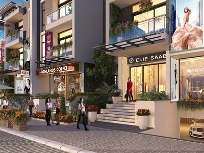 Shop villa Imperia Garden có hầm đỗ xe riêng từng căn, rộng rãi.