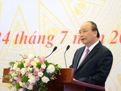 Thủ tướng Nguyễn Xuân Phúc phát biểu tại Hội nghị. Ảnh: VGP/Quang Hiếu.