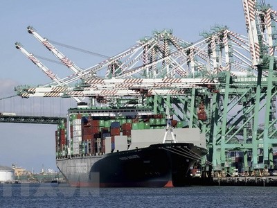 Cảng hàng hóa ở San Pedro, California, Mỹ. (Nguồn: EPA-EFE/TTXVN).