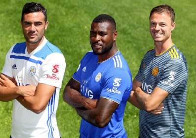 Logo Bia Sài Gòn được in trên áo các cầu thủ của Leicester City. Ảnh: Leicester City.