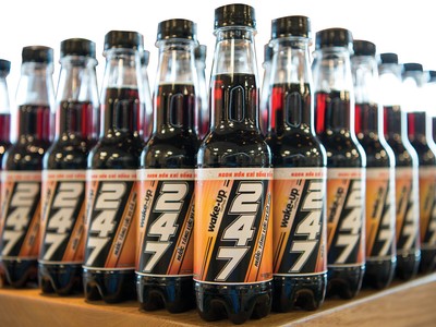 Sản phẩm nước tăng lực vị cà phê Wake-up 247.