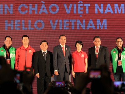 Tổng thống Indonesia - Joko Widodo dự lễ ra mắt Go - Viet. Ảnh: Anh Tú