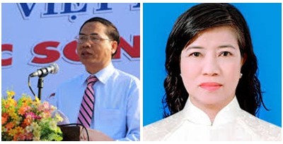 Ông Hoàng Văn Liên (bên trái), bà Nguyễn Thị Lệ Thủy (bên phải)