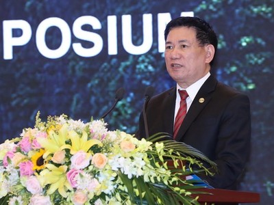 Tổng Kiểm toán Nhà nước Hồ Đức Phớc phát biểu nhậm chức Chủ tịch ASOSAI nhiệm kỳ 2018-2021. Ảnh: TTXVN.