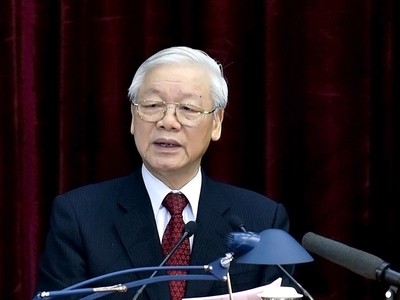 Tổng Bí thư Nguyễn Phú Trọng phát biểu khai mạc Hội nghị. Ảnh: VGP/Nhật Bắc.