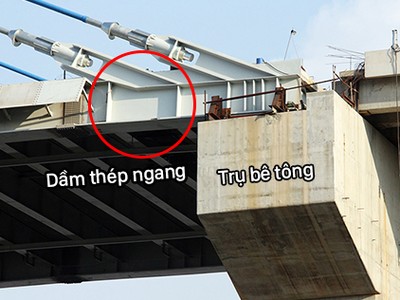 Dầm thép ngang bị nứt sẽ được thay thế 60%. Ảnh: Cửu Long.