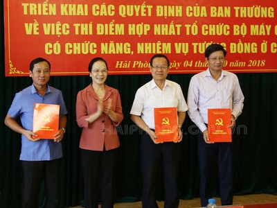 Hải Phòng thí điểm hợp nhất nhiều cơ quan đảng, chính quyền