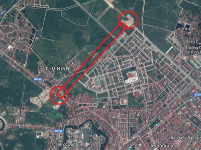 Tuyến đường H2 dự kiến xây dựng (màu đỏ).