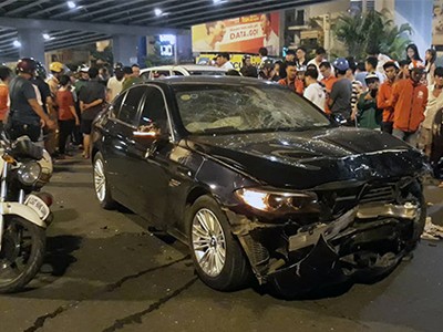 Ôtô gây tai nạn. Ảnh: Sơn Hoà.