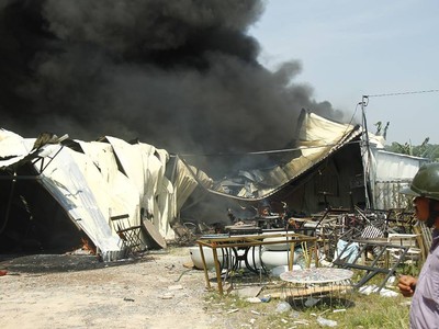 Hiện trường vụ hỏa hoạn.