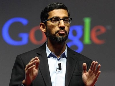 CEO Google - Sundar Pichai trong một sự kiện của công ty. Ảnh:Reuters.