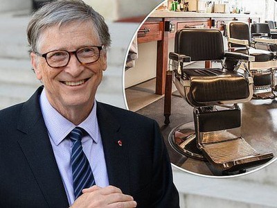 Tỷ phú Bill Gates giàu thứ 2 thế giới nhưng vẫn phải xếp hàng khi đi cắt tóc.
