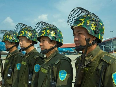 Công tác an ninh luôn được chú trọng tại Cảng hàng không quốc tế Nội Bài mỗi khi có sự kiện lớn. Ảnh:N. A.