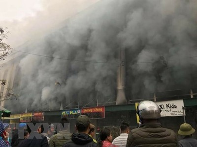 Hiện trường vụ cháy. (Ảnh: Thái Hùng/TTXVN).