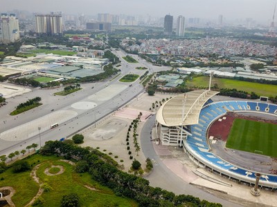 Toàn cảnh lô đất ở Mỹ Đình nơi Hà Nội chuẩn bị xây dựng trường đua F1. Ảnh: Việt Linh.