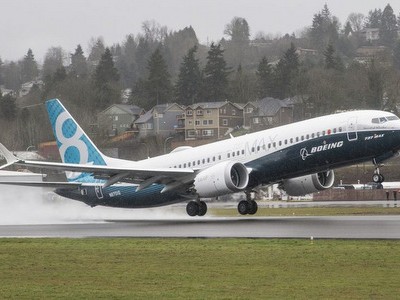 Nguyên mẫu Boeing 737 MAX 8 trong một chuyến bay thử nghiệm. Ảnh: Boeing.