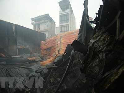 Hiện trường vụ hỏa hoạn. (Ảnh: TTXVN).