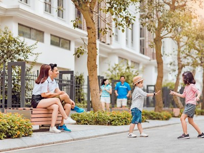 Môi trường sống an lành tại khu nhà liền kề của The Manor Central Park.